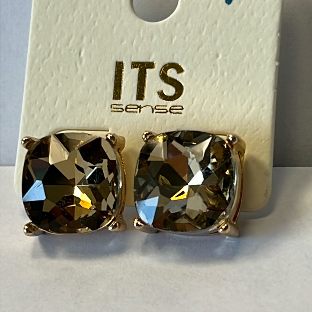 Smokey Quartz Colored Stud Earrings